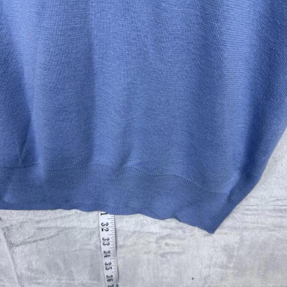 Polo Ralph Lauren Pima Cotton Knit Sweater Vest Blue Men Size L Classic Fit Golf - Picture 6 of 7